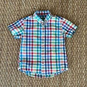 Crewcuts short sleeve plaid shirt, size 3